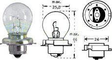 Polttimo 12v 15w P26s