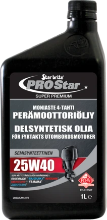 Star brite Premium Synthetic Blend 4-тактное масло для подвесных моторов 25W40 3.78L