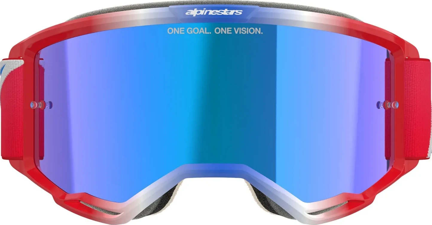 GOGGLE VISION 5 CORP RED/WT/BL MIRROR-BLUE