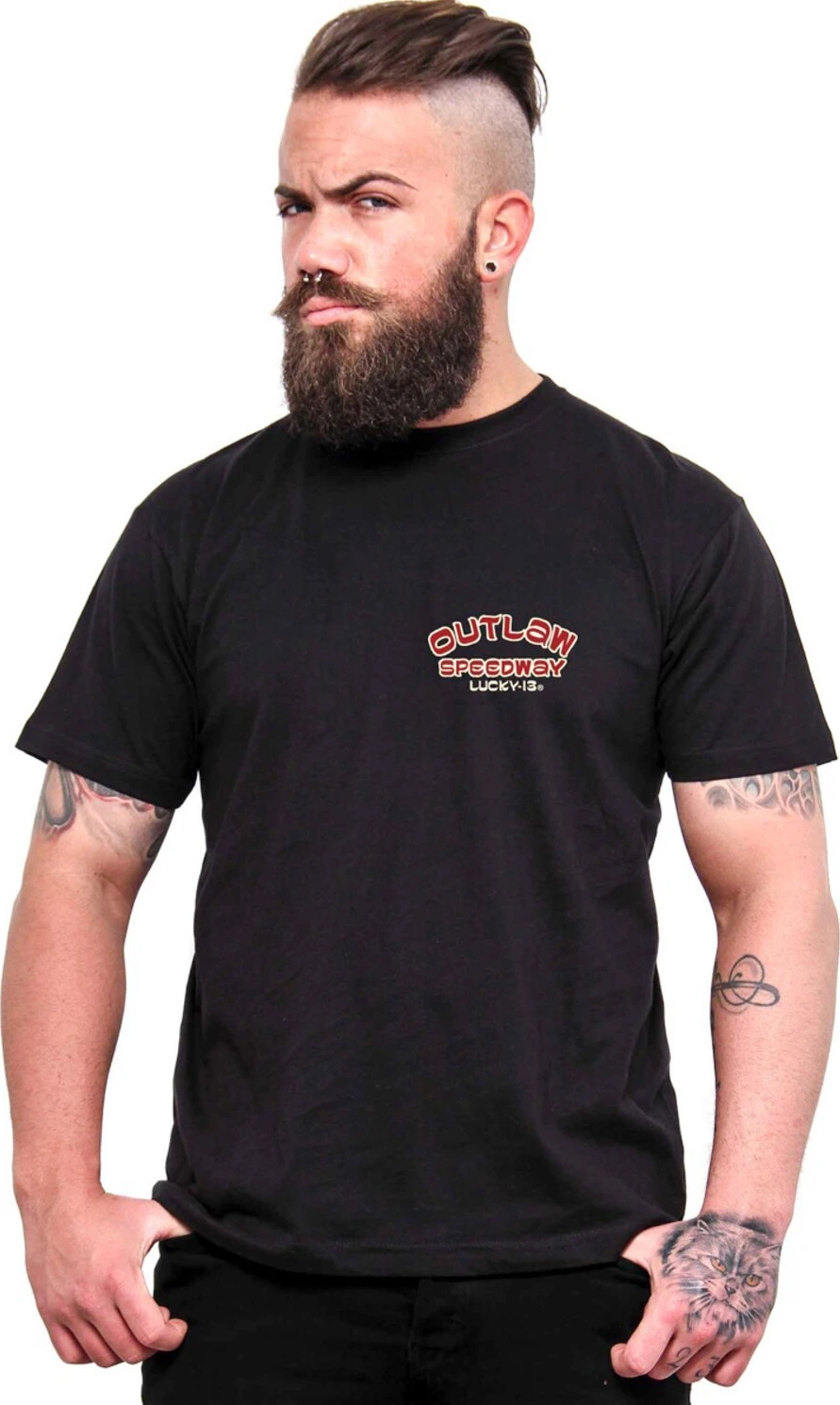 Lucky 13 Outlaw Speedway t-shirt, Black, S