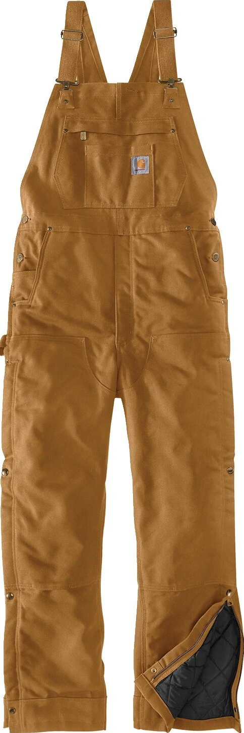 Carhartt Duck insulated bib overall, carhartt brown, L