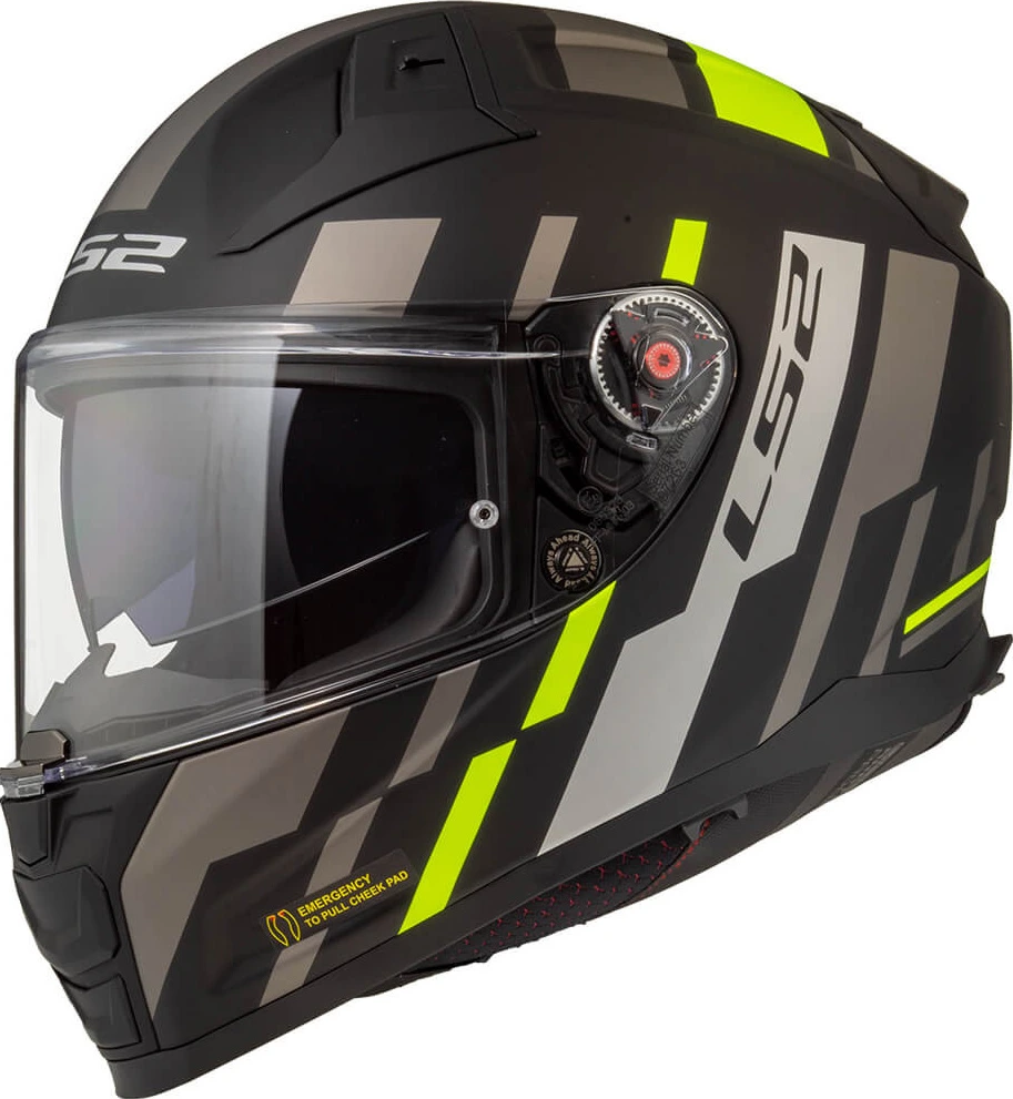 LS2 FF811 VECTOR II TRON helmet - Matt Black Hi-Vis Yellow, L