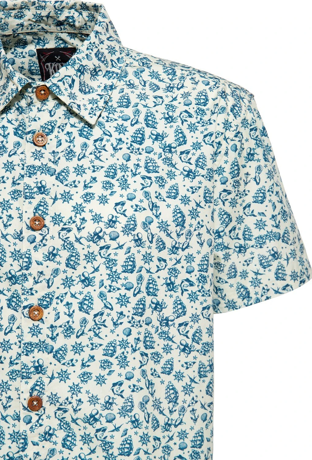 King Kerosin Vintage Sea Pattern t-shirt off white, M