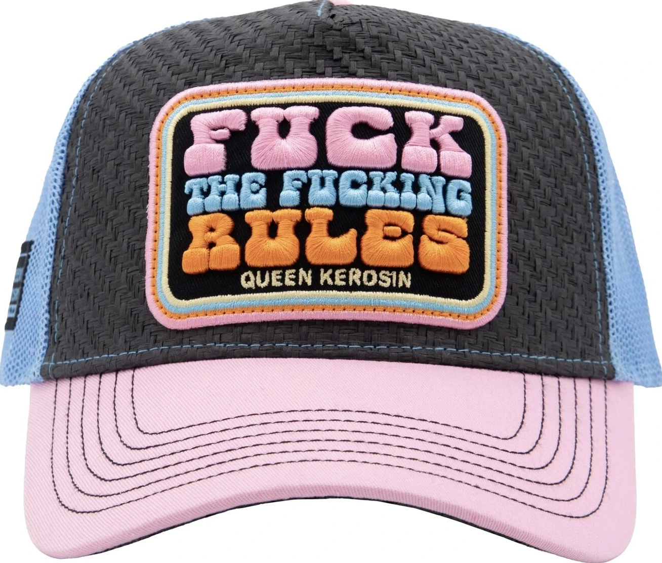 Queen Kerosin Fuck Rules trucker cap rose, Pink