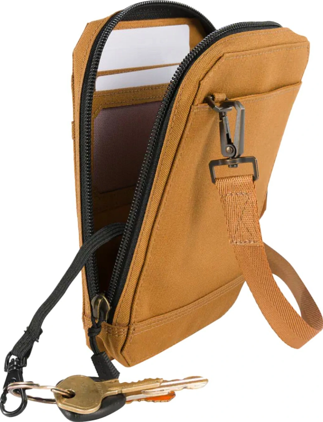 Carhartt Nylon Duck Crossbody wallet, carhartt brown