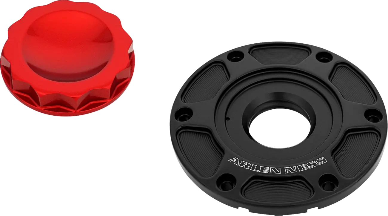 Black / Red — GAS CAP - FLT 24-UP - 12 POINT - RED