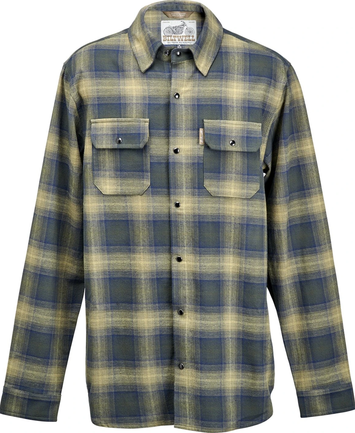 Biltwell Hi Test Flannel shirt, moss Green, S