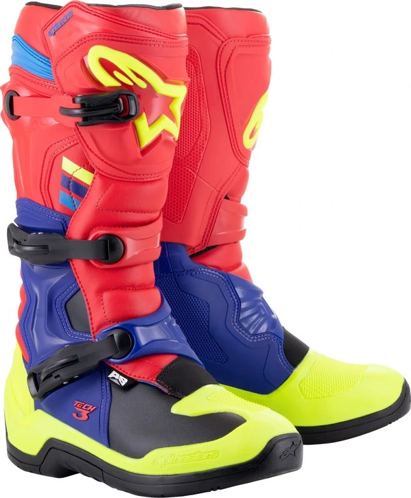 Alpinestars Boot Tech 3 Red/Blue/Yellow Fluo, 48