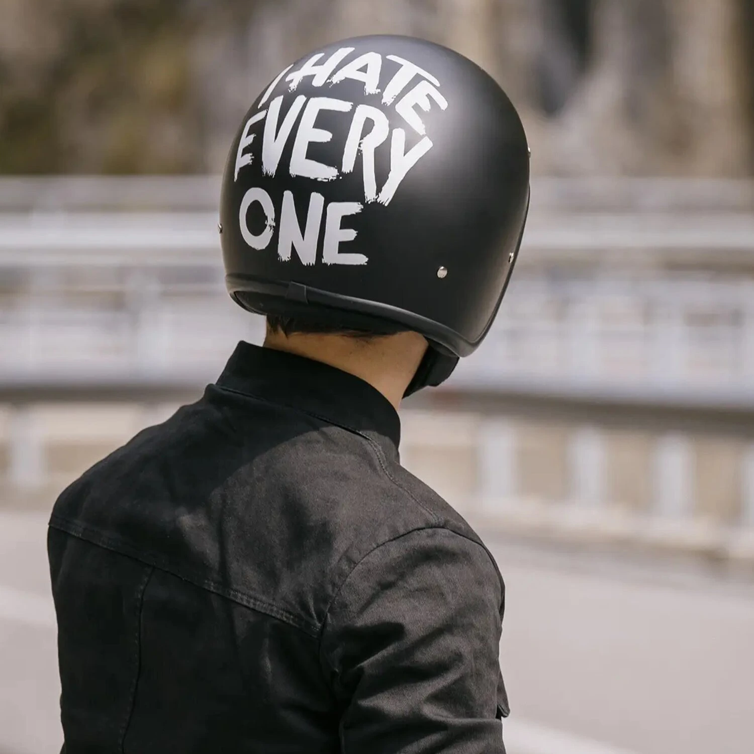 DMD Retro helmet I Hate Everyone, Black, S, Graphic