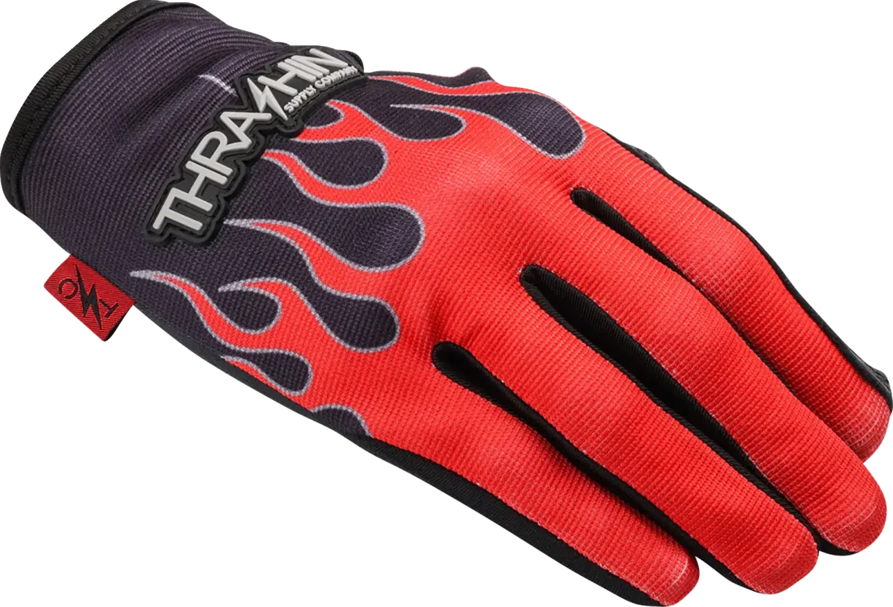 GLOVE FLAME STEALTH LEATHER PALM RED SMALL
