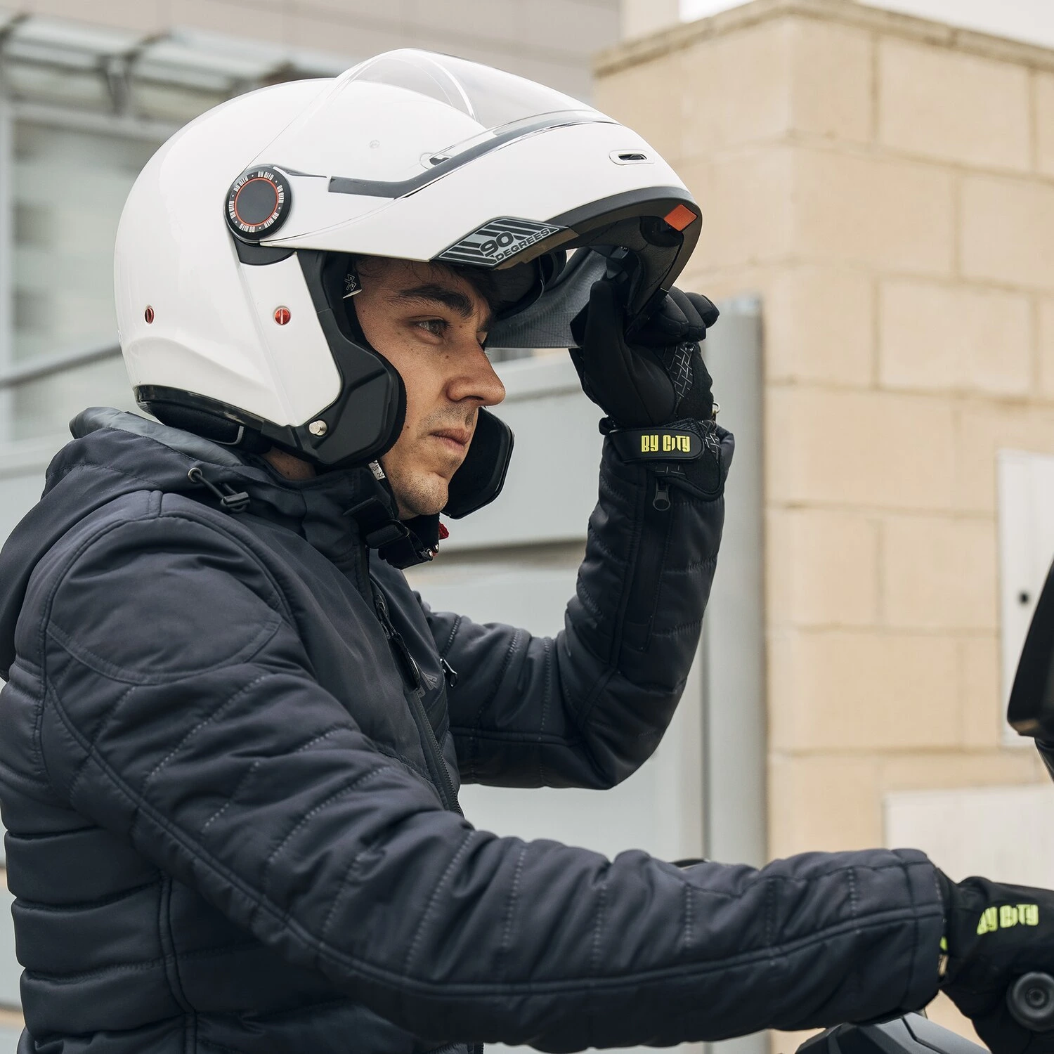 By City 90 Degrees helmet, pearl white, 2XL, Gloss