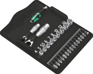Wera Zyklop ratchet kit Kraftform Mini 2, 1/4" drive Metric