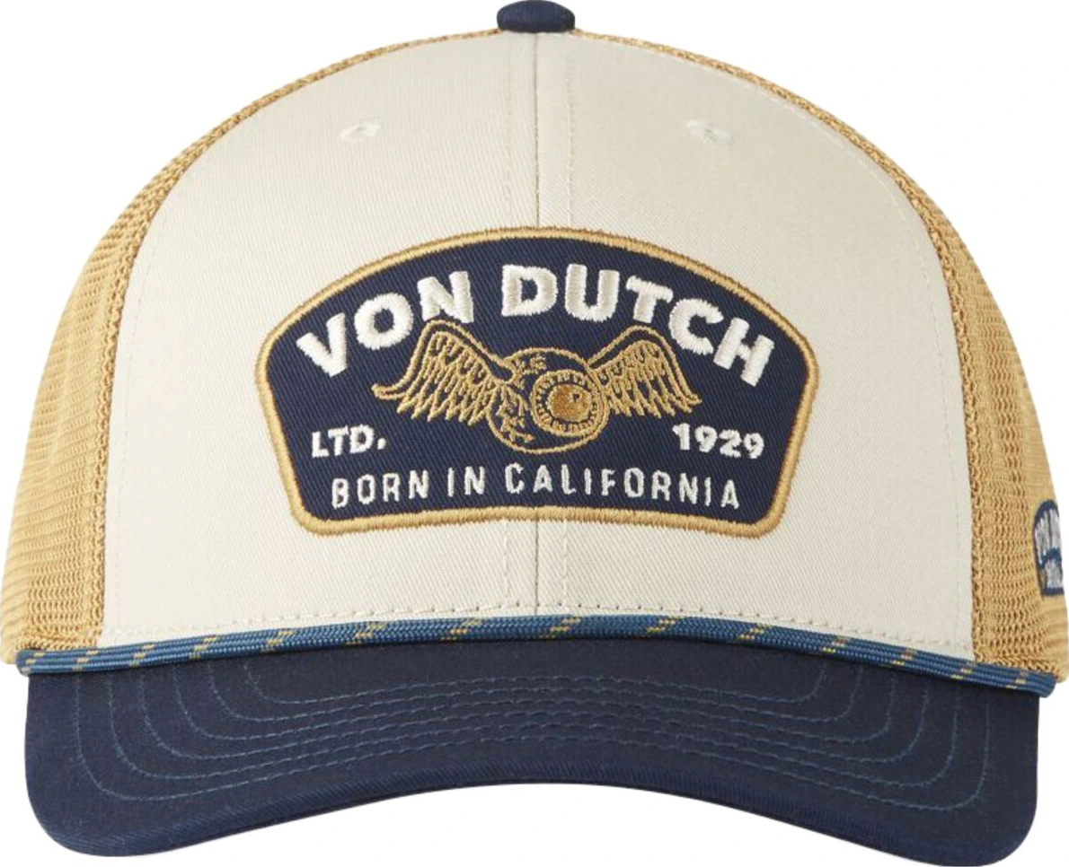 Von Dutch Semi curve cap mustard, Beige