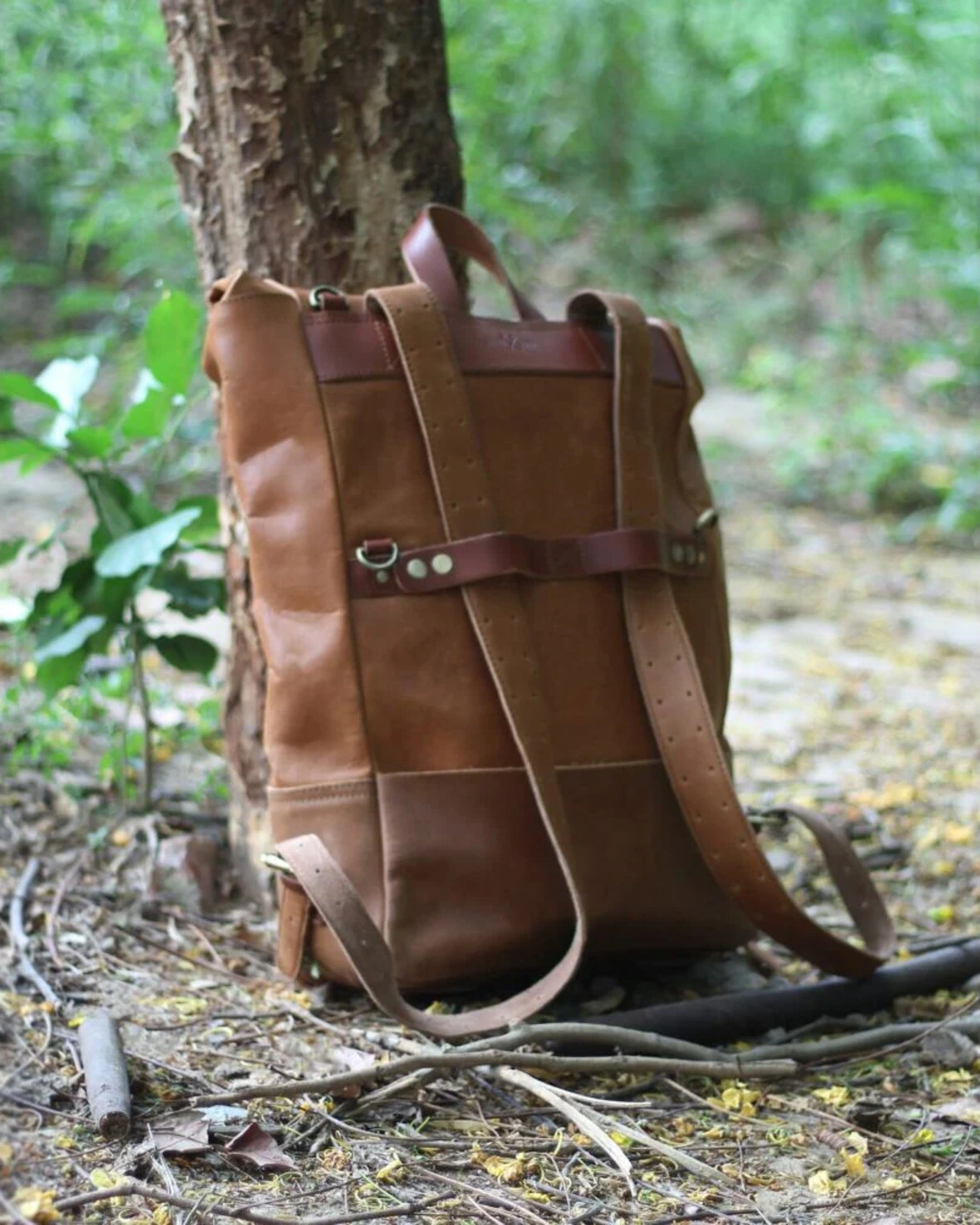 Trip Machine Backpack panniers, vintage tan