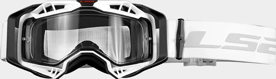 LS2 AURA ENDURO SERIES GOGGLE - Black White/Clear Visor