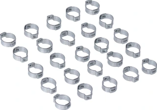 Crimp hose clamp, 5/8 (16.00mm) ID. Zinc