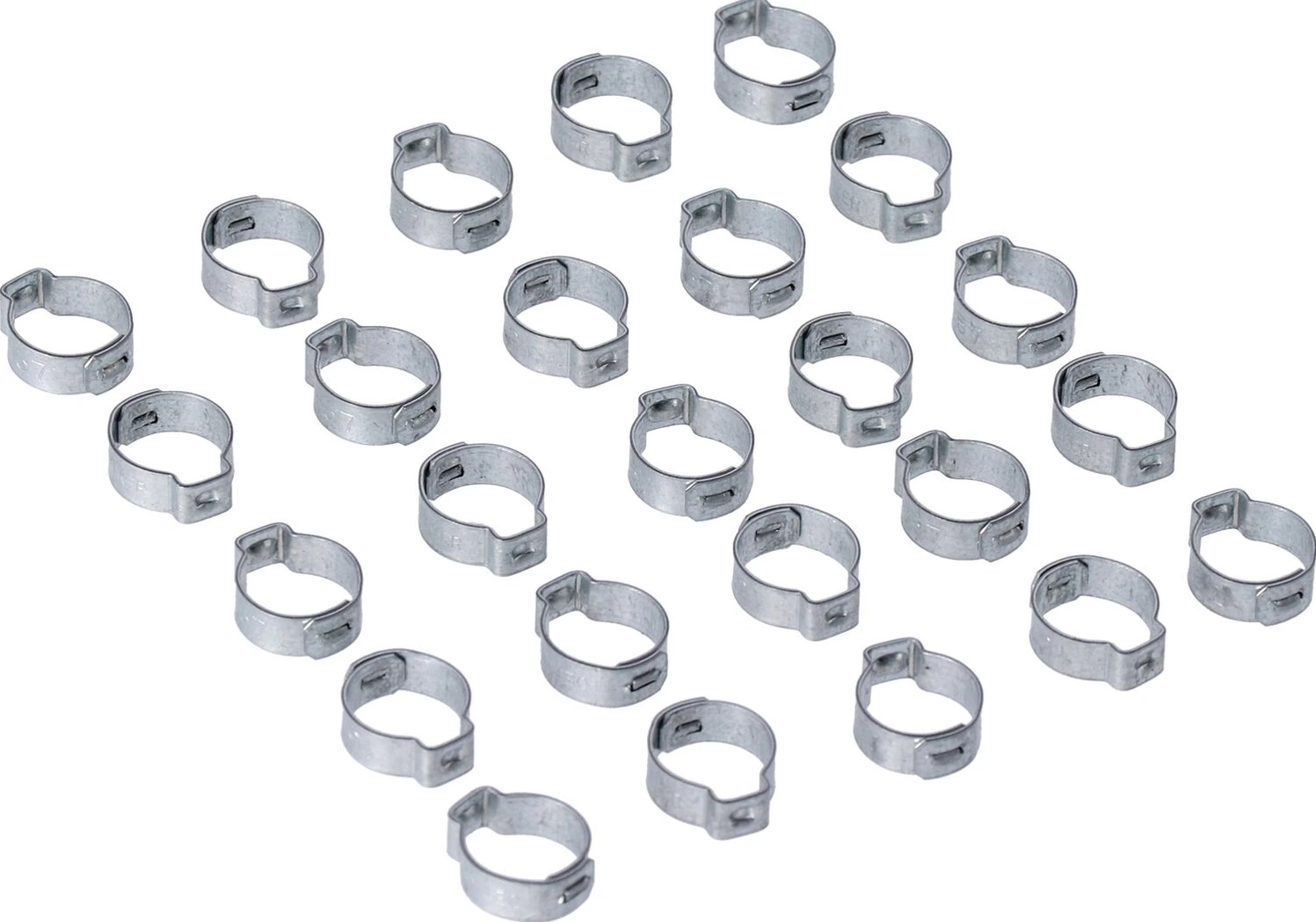 Crimp hose clamp, 5/8 (16.00mm) ID. Zinc