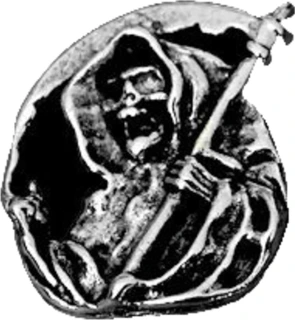 Biker pins Grim reaper pin