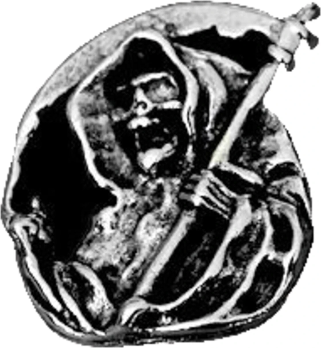 Biker pins Grim reaper pin