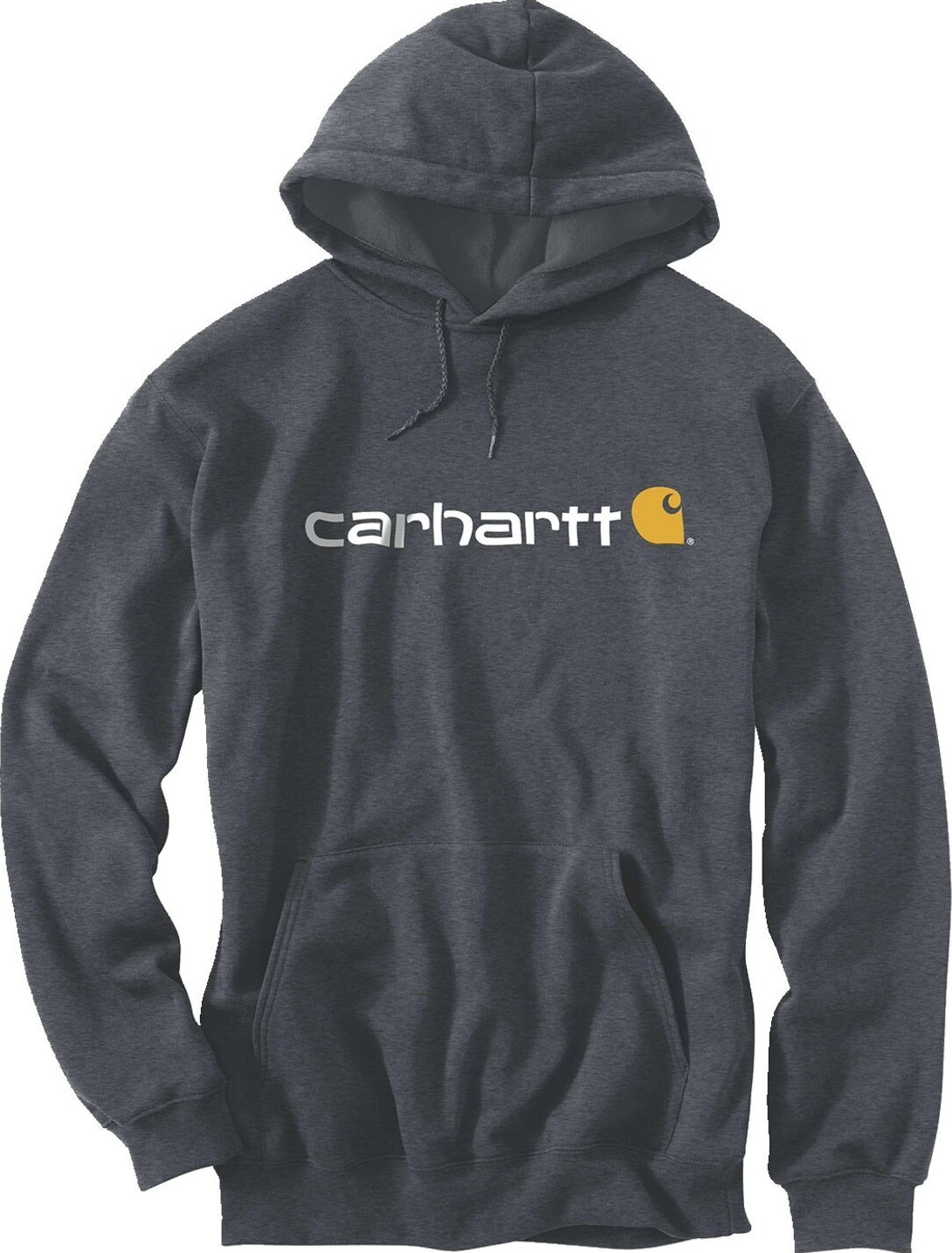 Carhartt Signature logo hoodie carbon heather, Gray, M