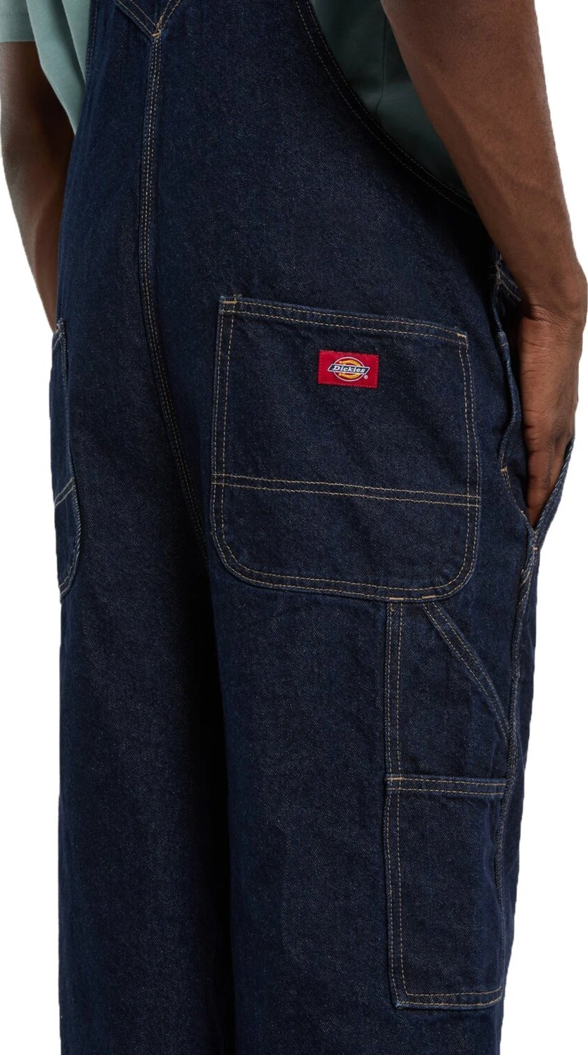 Dickies Loose denim bib, rinsed Blue, 2XL