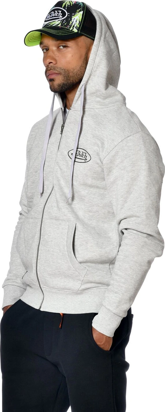 Von Dutch Sliman zipped hoodie, Gray, S