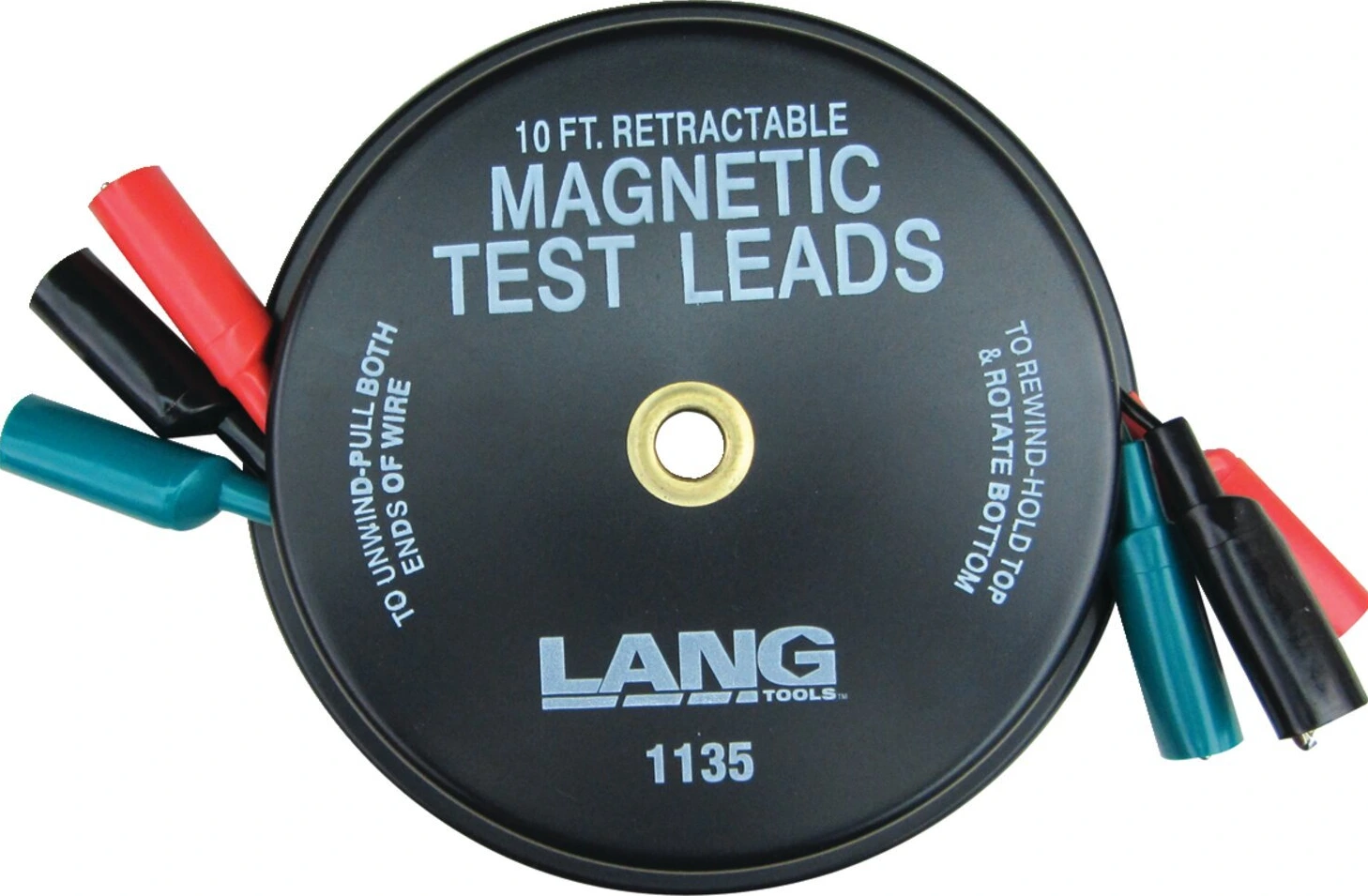Lang Tools, retractable electrical test lead. Magnetic