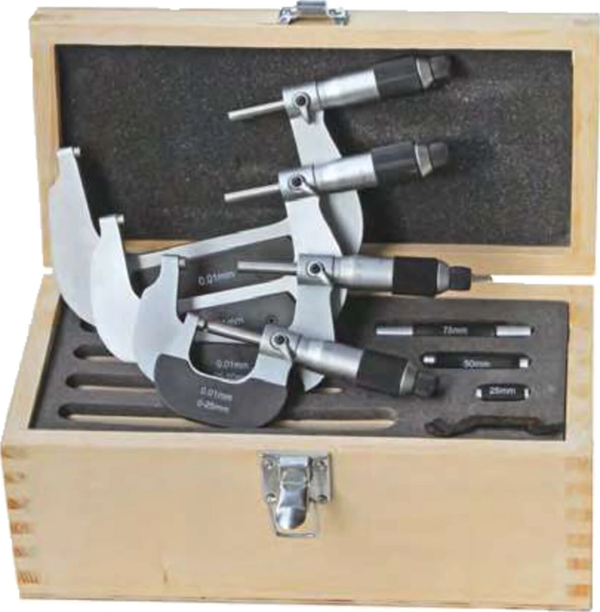MIB, outside micrometer set, DIN 863. 0-100mm, Satin