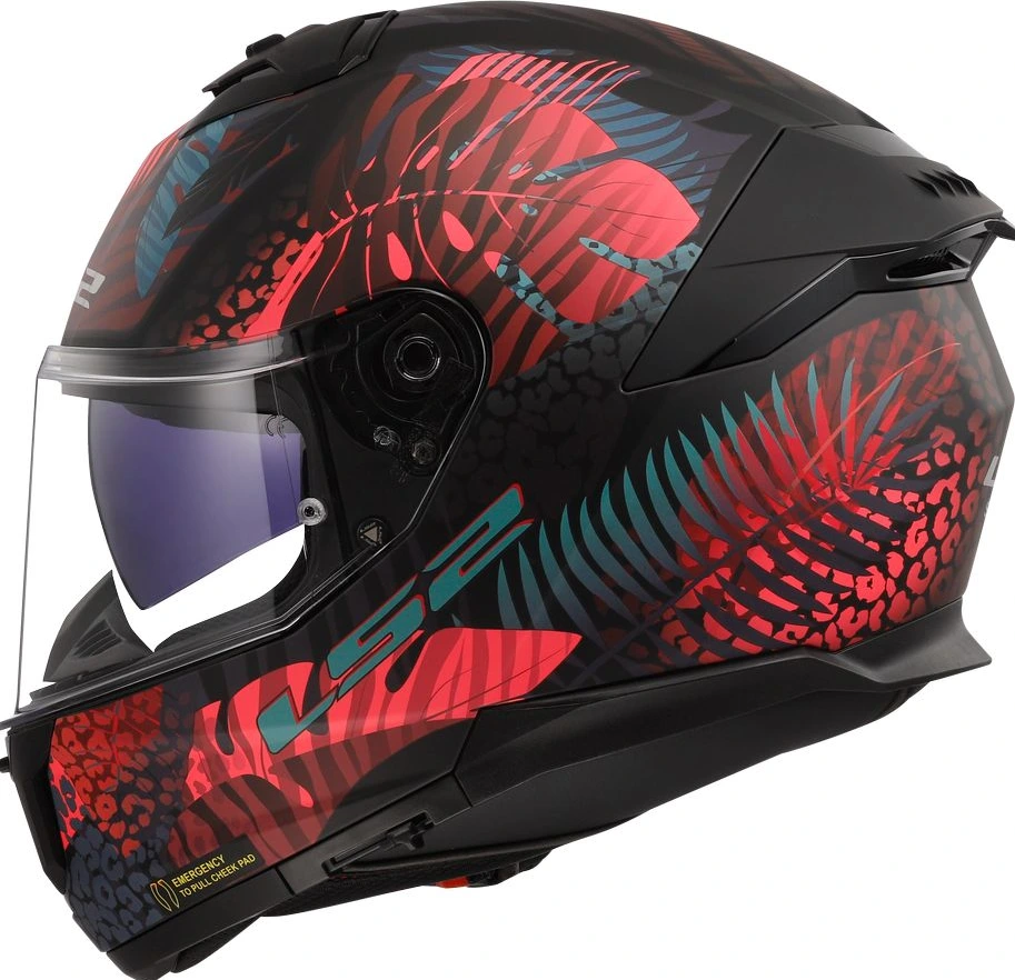 LS2 FF808 STREAM II JUNGLE helmet - 2XL, Matt Black Pink Blue
