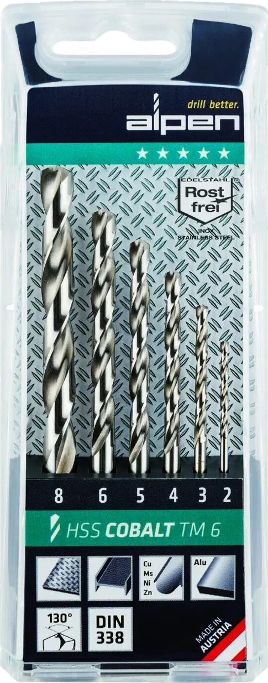 Alpen, HSS Cobalt drill size 6 pieces, 8 mm