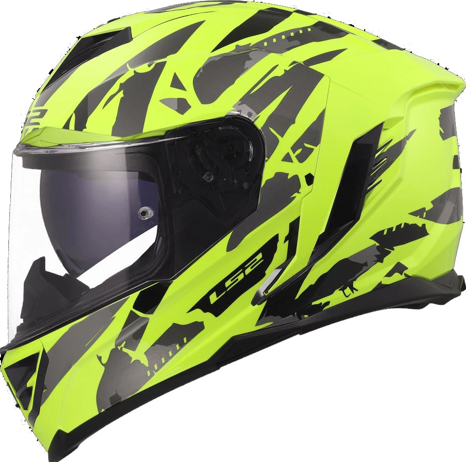 LS2 FF818 STORM III KAOS Helmet - L, Hi-Vis Yellow