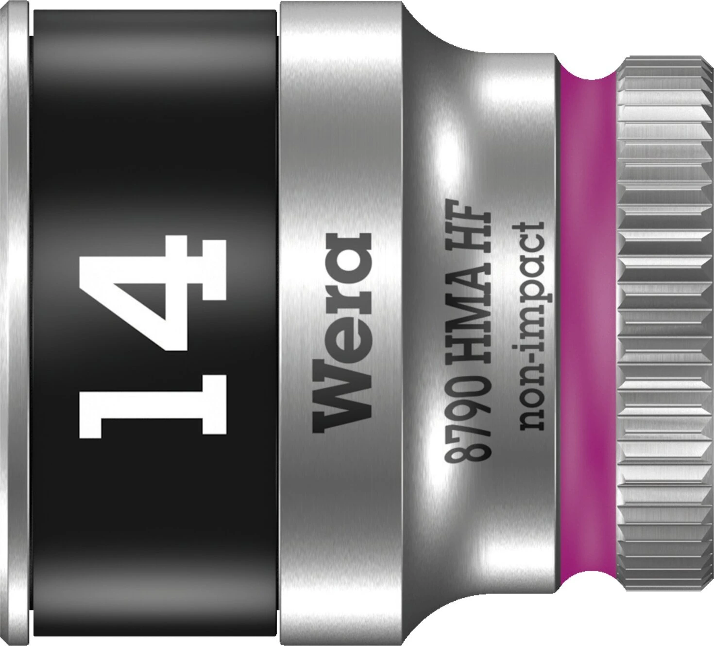 Wera Zyklop 1/4" socket with holding function - Metric 14.0, 14 mm, Chrome