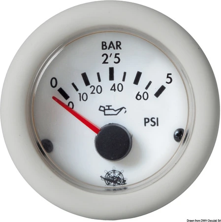 Osculati Oil pressure Gauge 0-5 bar 12v
