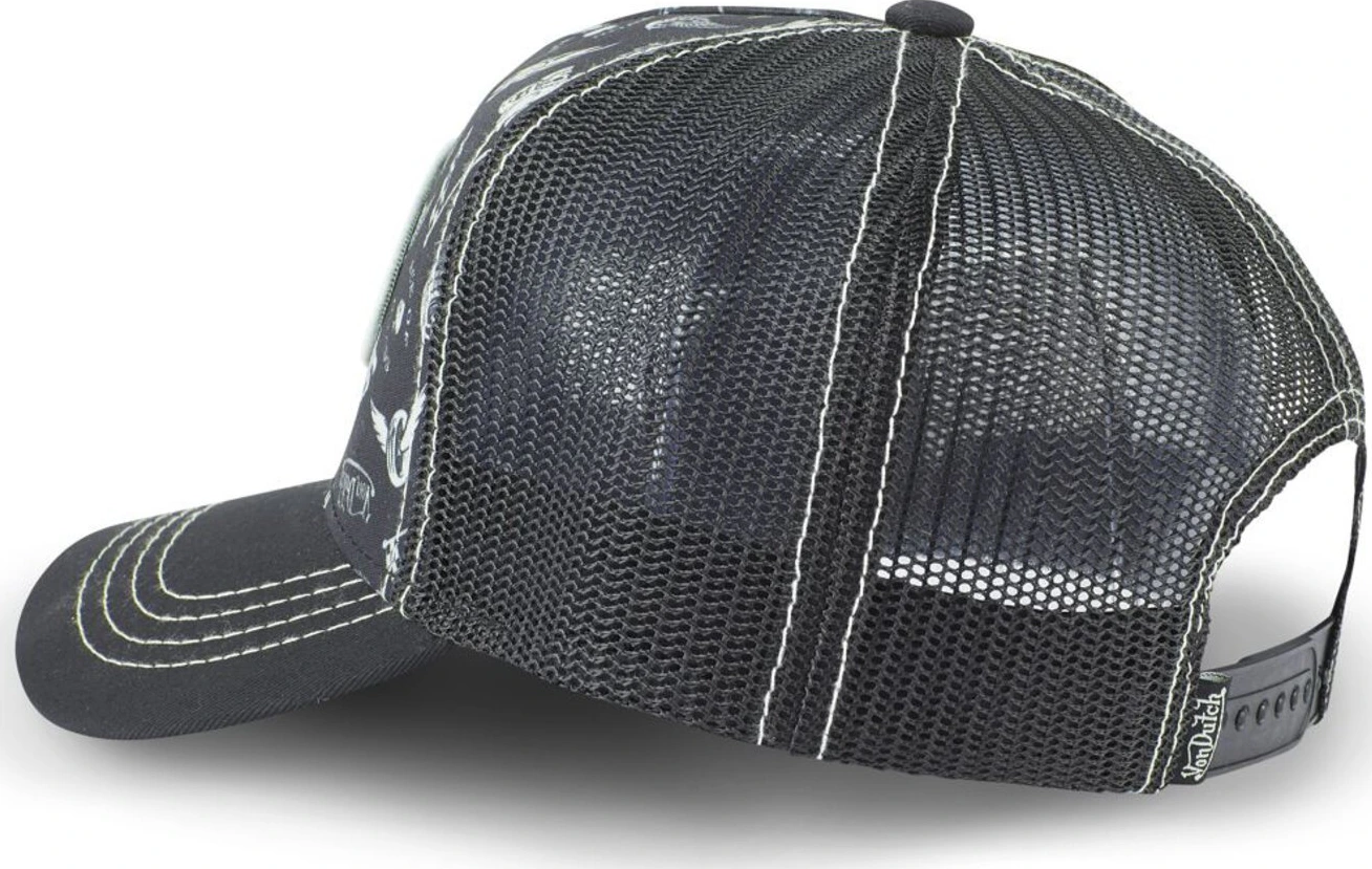 Von Dutch Lifestyle cap graphic design, Black, white