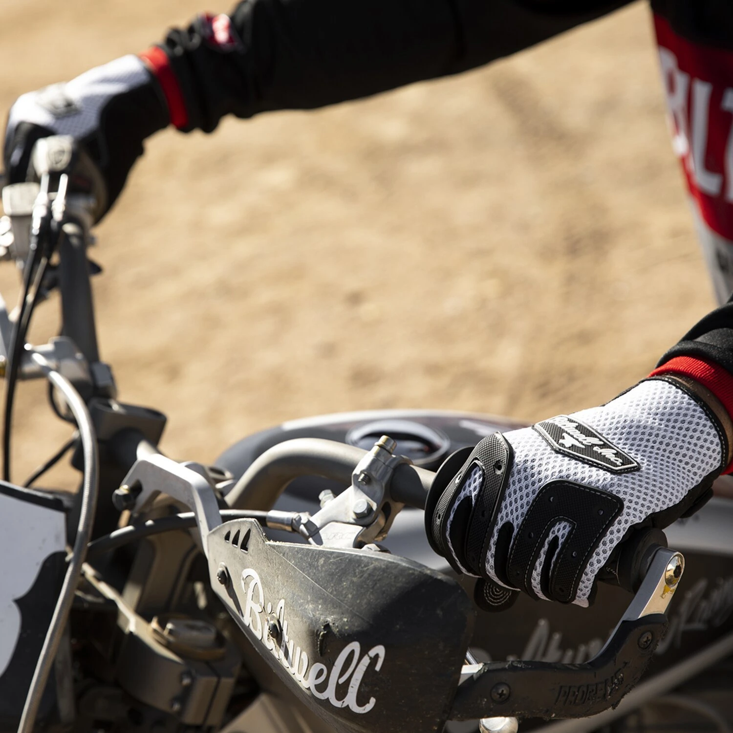 Biltwell Anza gloves, white, Black, XS