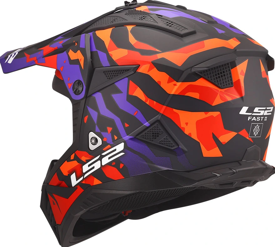 LS2 MX708 FAST II GROTESK Helmet - 3XL, Purple Orange