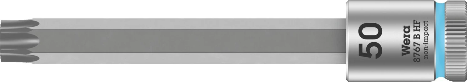 Wera Zyklop 3/8" Torx® socket bit TX50 with holding function, 100 mm, Chrome