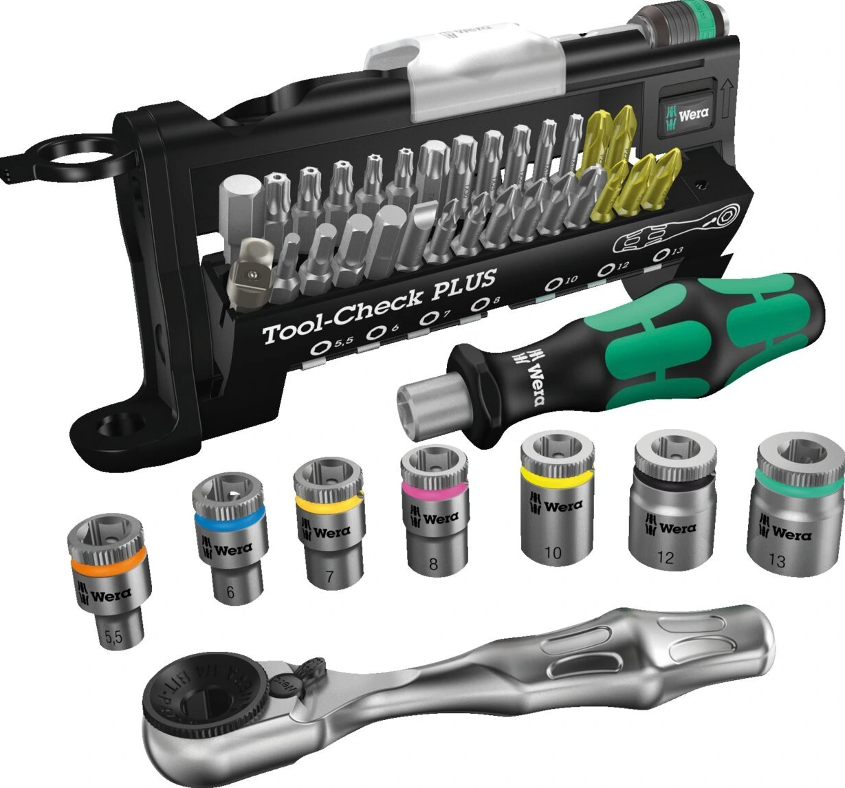 Wera tool-check plus 1/4" drive - Metric sizes, Black, 23 mm, Brushed