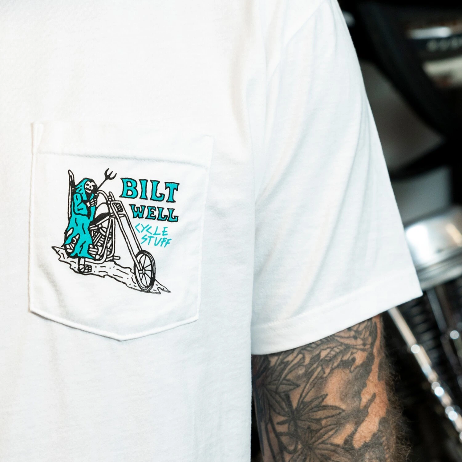 Biltwell Reaper t-shirt, White, S