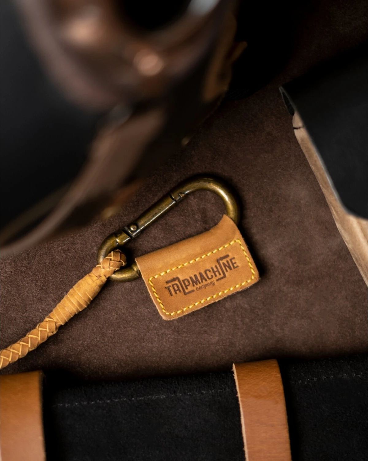 Trip Machine Braided key chain, tan