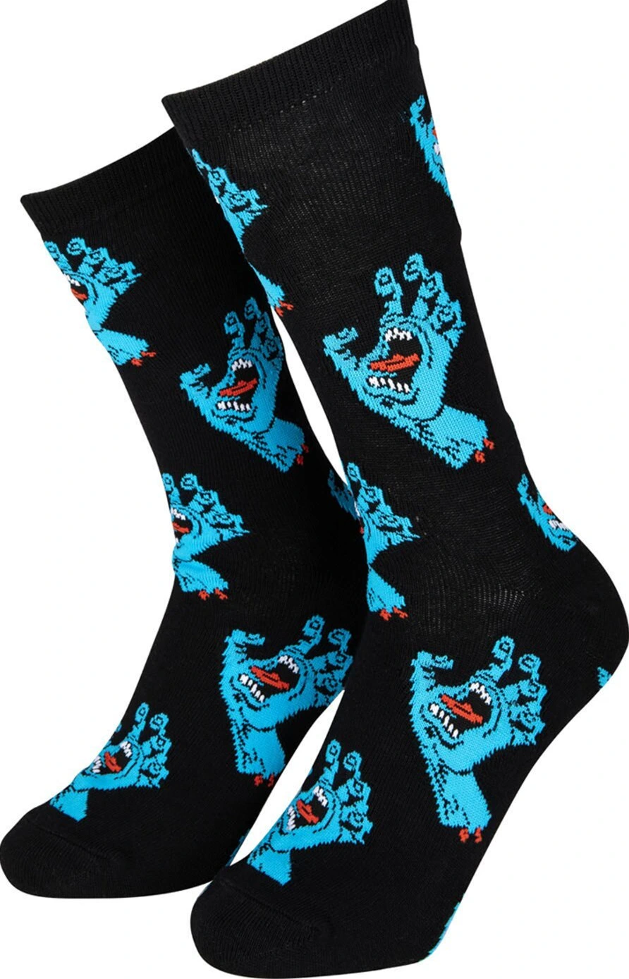 Santa Cruz Multi Hand Socks (2 Pack, white, Black