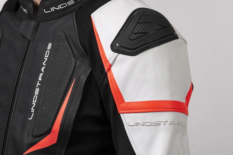 Lindstrands Leather Jacket Sanden Black/white, 46