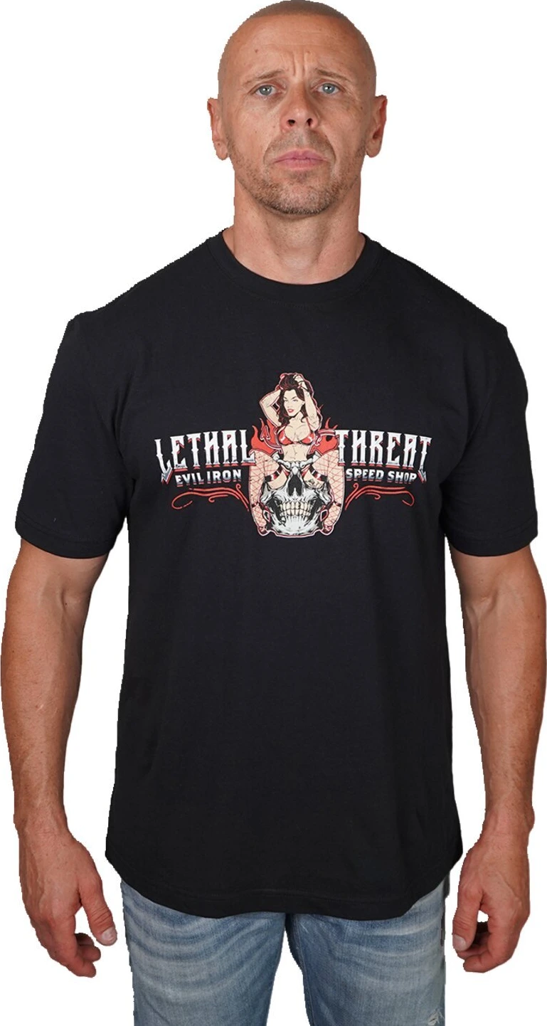 Lethal Threat Evil Iron speed shop T-shirt, Black, XL