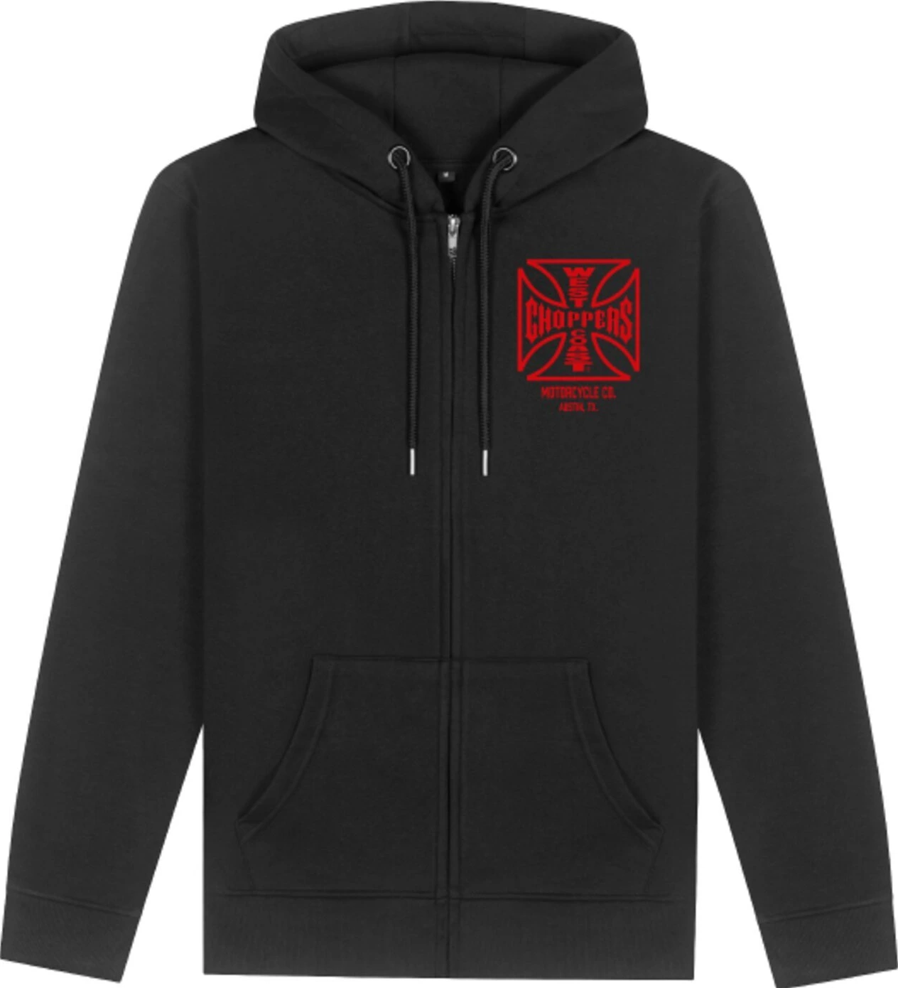 WCC ATX Cross zip hoodie, Black, red, S