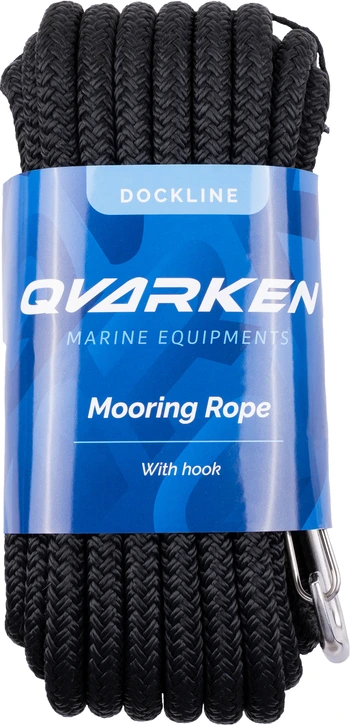 Qvarken Mooring Rope Dockline with hook 10mm 3m black