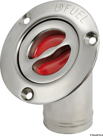 Osculati FUEL deck plug polished SS 45° angled 38 mm