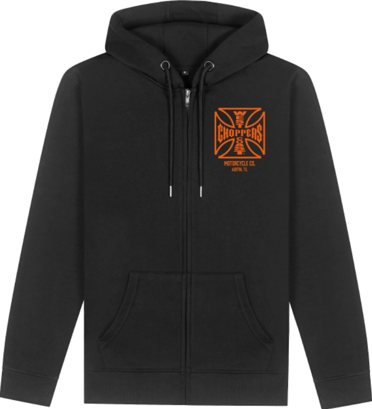 WCC ATX Cross zip hoodie, Black, orange, XL