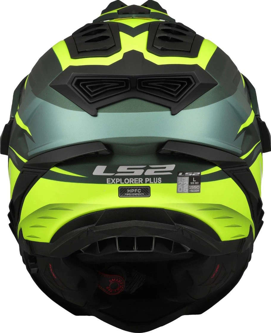 LS2 MX701 EXPLORER SPIRE Helmet - Matt Green H-Vis Yellow, S