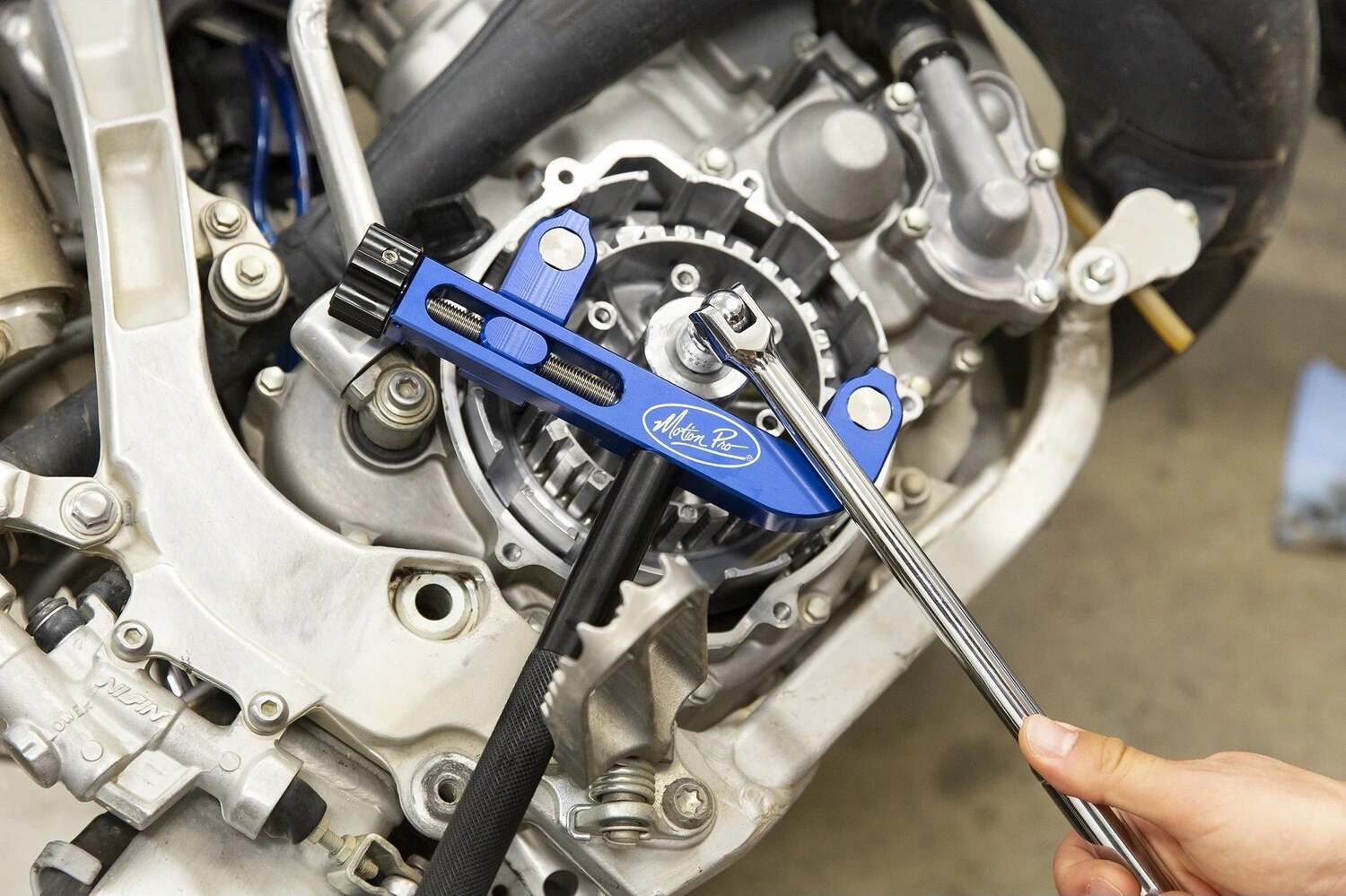 Motion Pro, heavy duty clutch holding tool, Blue