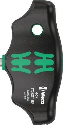 Wera HF T-handle TX25 Torx® driver series 467, Black, 200 mm, Chrome